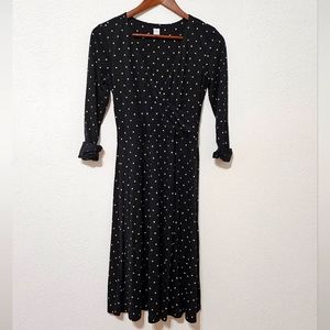Midi Polka-dot Long Sleeve Dress - S